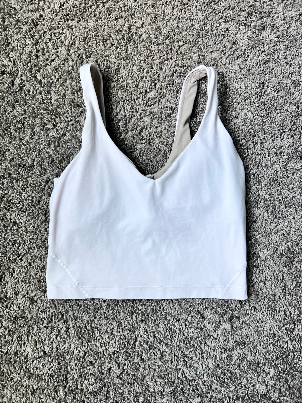 lululemon athletica White Scoop Neck Tank Top